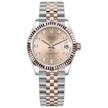 Cópia Rolex Datejust 31 relógio feminino com mostrador de diamante rosa M278271-0024