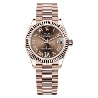 Relógio feminino Rolex Datejust 31 Everose Gold Chocolate Diamond Pave Roman Dial M278275-0025