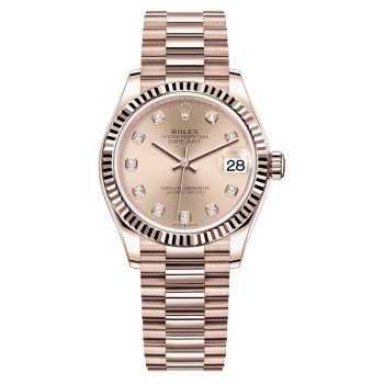 Réplica Rolex Datejust 31 Everose Gold Rose Diamond Dial Relógio Feminino M278275-0031