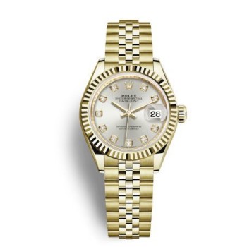 Relógio feminino Rolex Lady-Datejust 28 prata diamante mostrador em ouro amarelo M279178-0016