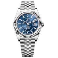 Réplica Rolex Sky-Dweller Rolesor Branco Mostrador Azul Jubileu Relógio Masculino M336934-0006