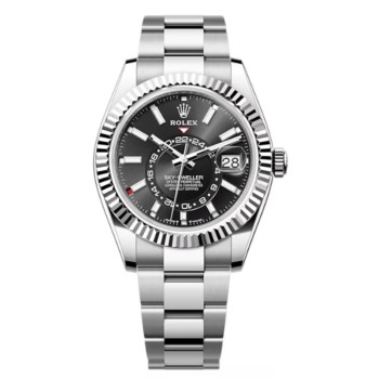 Relógio masculino Rolex Sky-Dweller branco Rolesor com mostrador preto Oyster M336934-0007