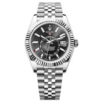 Cópia Rolex Sky-Dweller Rolesor Branco Mostrador Preto Jubileu Relógio Masculino M336934-0008