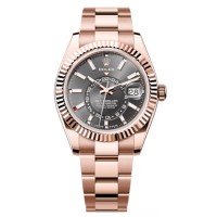 Réplica Rolex Sky-Dweller em ouro rosa com mostrador em ardósia relógio masculino Oyster M336935-0004