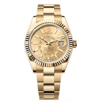 Relógio masculino Rolex Sky-Dweller em ouro amarelo com mostrador champanhe Oyster M336938-0001