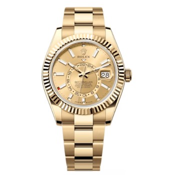 Relógio masculino Rolex Sky-Dweller em ouro amarelo com mostrador champanhe Oyster M336938-0001