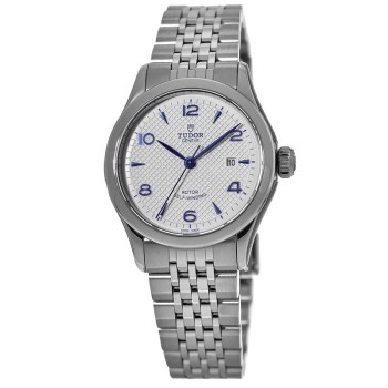 Relógio feminino falso Tudor 1926 28 mm com mostrador opalino em aço inoxidável M91350-0005