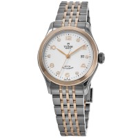 Réplica Tudor 1926 28 mm mostrador de diamante branco relógio feminino de aço de dois tons M91351-0011