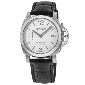 Réplica Panerai Luminor Marina Relógio Masculino com Pulseira de Couro com Mostrador Branco PAM01271