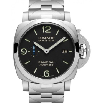 Réplica Panerai Luminor Marina 3 dias relógio masculino de aço com mostrador preto PAM01562