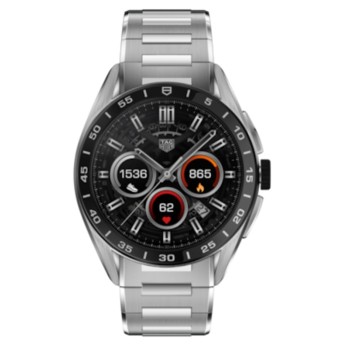 Falso Tag Heuer Connected Calibre E4 - Relógio masculino de aço com mostrador preto de 45 mm SBR8A10.BA0616