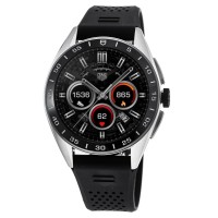 Réplica Tag Heuer Connected Calibre E4 - Relógio masculino com pulseira de borracha preta de 45 mm SBR8A10.BT6259