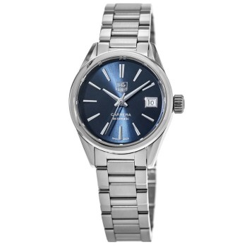 Copiar relógio feminino Tag Heuer Carrera automático com mostrador azul em aço WAR2419.BA0776