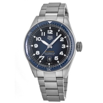 Réplica Tag Heuer Autavia Calibre 5 Cronômetro 42mm Mostrador Azul Relógio Masculino WBE5116.EB0173