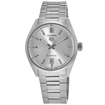 Copiar relógio masculino Tag Heuer Carrera automático com mostrador prateado em aço WBN2111.BA0639