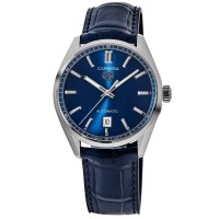 Réplica Tag Heuer Carrera com mostrador azul e pulseira de couro relógio masculino WBN2112.FC6504