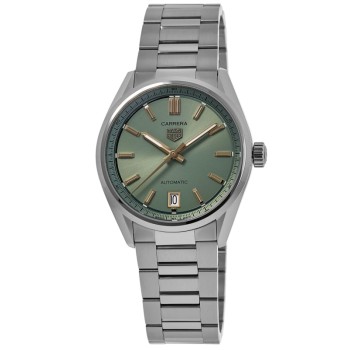 Réplica Tag Heuer Carrera Relógio feminino automático com mostrador verde em aço WBN2312.BA0001