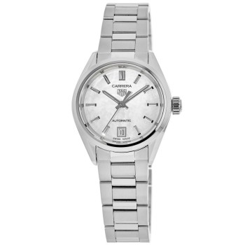 Cópia Tag Heuer Carrera Relógio feminino automático em madrepérola em aço WBN2410.BA0621