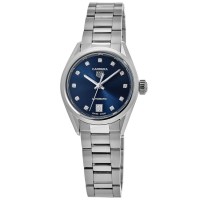 Copiar relógio feminino Tag Heuer Carrera automático com mostrador azul diamante em aço WBN2413.BA0621