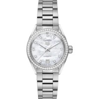 Cópia Tag Heuer Carrera Relógio feminino em madrepérola com mostrador em aço e diamante WBN2414.BA0621