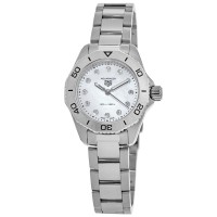 Réplica Tag Heuer Aquaracer Quartz MOP Diamond Dial Steel Relógio Feminino WBP1416.BA0622