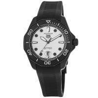 Copiar relógio masculino Tag Heuer Aquaracer 300M com mostrador branco automático e pulseira de borracha WBP201D.FT6197