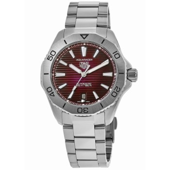 Réplica Tag Heuer Aquaracer Professional 200 Ruby Red Dial Steel Relógio masculino WBP2114.BA0627