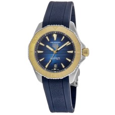 Cópia Tag Heuer Aquaracer Professional 200 Mostrador Azul Moldura Dourada Pulseira de Borracha Relógio Masculino WBP2150.FT6210