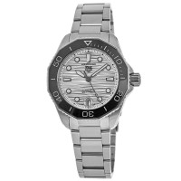 Relógio feminino falso Tag Heuer Aquaracer 300M automático com mostrador cinza em aço WBP231C.BA0626