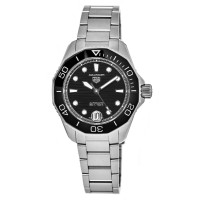 Relógio feminino falso Tag Heuer Aquaracer 300M com mostrador automático de diamante preto e moldura de cerâmica WBP231D.BA0626