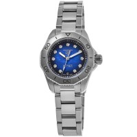 Relógio feminino falso Tag Heuer Aquaracer Professional 200 data com mostrador azul diamante WBP2411.BA0622