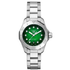 Cópia Tag Heuer Aquaracer Professional 200 Smokey Green Diamond Dial Relógio feminino de aço WBP2415.BA0622