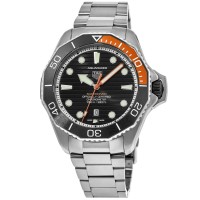 Réplica Tag Heuer Aquaracer Professional 1000 Superdiver Relógio Masculino de Aço com Mostrador Preto WBP5A8A.BF0619