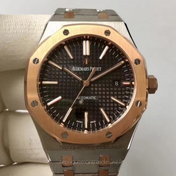 Réplica Audemars Piguet Royal Oak 15400 Aco Inoxidável Ouro Rosa Marcador Preto 