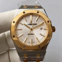 Réplica relogio Audemars Piguet Royal Oak 15400 Aco Inoxidável Ouro Amarelo Prata Dial 