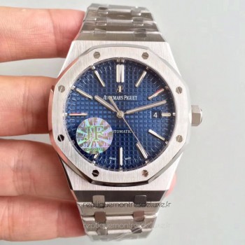 Réplica relogio Audemars Piguet Royal Oak 15400 Aco Inoxidável Marcador Azul 