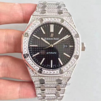 Réplica relogio Audemars Piguet Royal Oak 15400 Aco Inoxidável Diamond Marcador Preto 