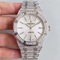 Réplica Audemars Piguet Royal Oak 15400 Aco Inoxidável Diamond Prata Dial 