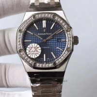 Réplica Audemars Piguet Royal Oak 15400 Aco Inoxidável Diamantes Marcador Azul 