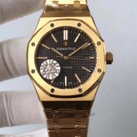 Réplica Audemars Piguet Royal Oak 15400 Ouro Amarelo Marcador Preto 