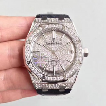 Réplica relogio Audemars Piguet Royal Oak 15450 Aco Inoxidável Diamantes Diamond Dial 