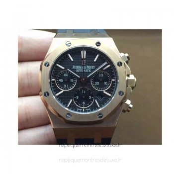 Réplica Audemars Piguet Royal Oak 26320 Ouro Rosa Marcador Preto Rubber Strap