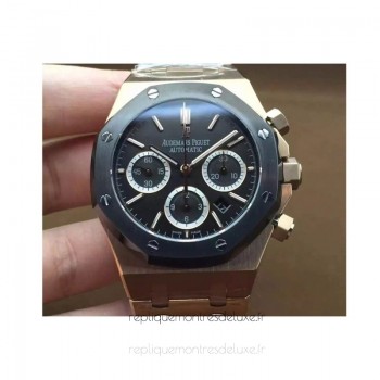 Réplica relogio Audemars Piguet Royal Oak 26320 Ouro Rosa Marcador Preto