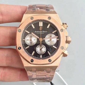 Réplica relogio Audemars Piguet Royal Oak Chronograph 26320 Ouro Rosa Marcador Preto