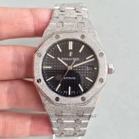 Réplica Audemars Piguet Royal Oak Frosted Ouro 37MM 15454 Aco Inoxidável Marcador Preto 