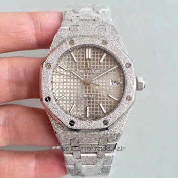 Réplica Audemars Piguet Royal Oak Frosted Ouro 37MM 15454 Aco Inoxidável Cinzento Dial 