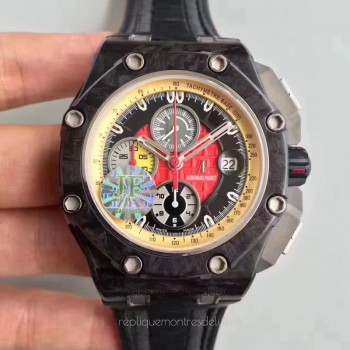 Réplica Audemars Piguet Royal Oak Offshore Grand Prix 26290IO.OO.A001VE.01 Forged Carbon Vermelho Dial 