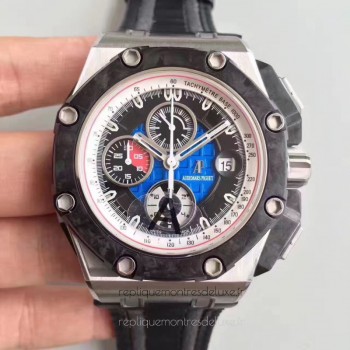 Réplica relogio Audemars Piguet Royal Oak Offshore Grand Prix 26290PO.OO.A001VE.01 Aco Inoxidável Marcador Azul 