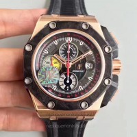 Réplica Audemars Piguet Royal Oak Offshore Grand Prix 26290RO.OO.A001VE.01 Ouro Rosa Marcador Preto 