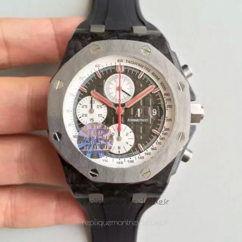 Réplica relogio Audemars Piguet Royal Oak Offshore Jarno Trulli 26202AU.OO.D002CA.01 Forged Carbon Cinzento Dial 